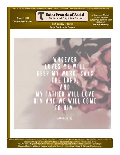 Sunday May 25th, 2025 Mass Bulletin