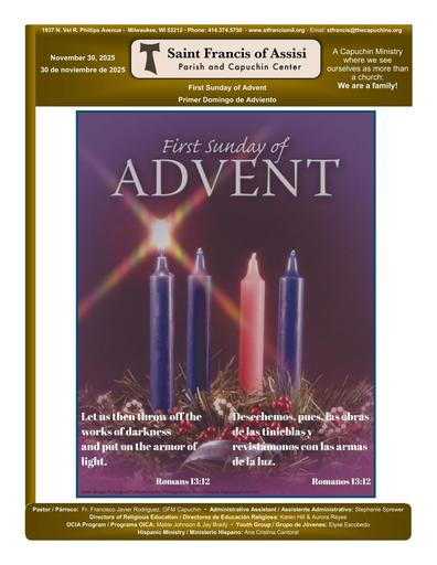 Sunday November 30, 2025 Mass Bulletin