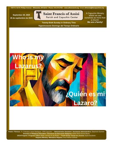 Sunday September 28, 2025 Mass Bulletin