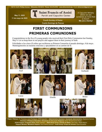 Sunday May 11th, 2025 Mass Bulletin