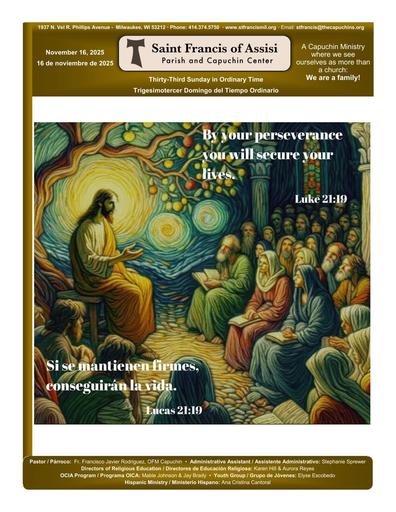 Sunday November 16, 2025 Mass Bulletin