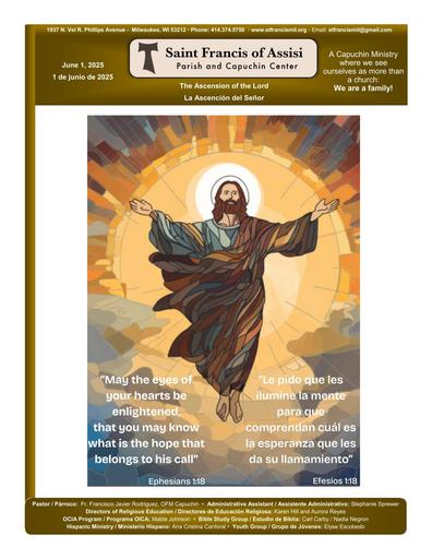 Sunday June 1st, 2025 Mass Bulletin