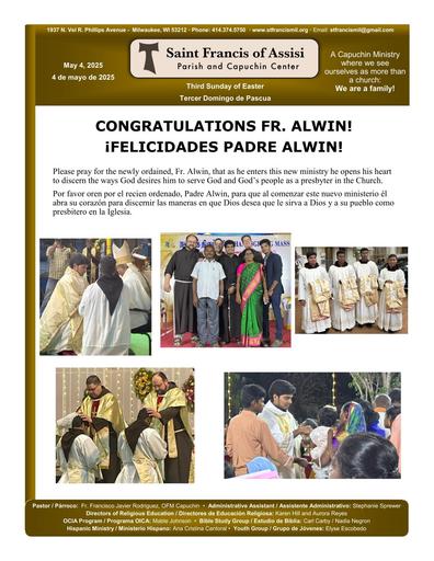 Sunday May 4th, 2025 Mass Bulletin