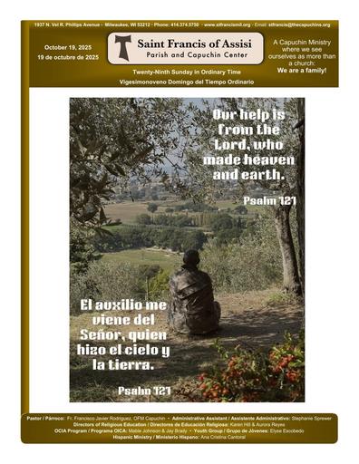 Sunday October 19, 2025 Mass Bulletin